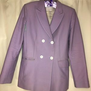Sandro Paris Lavender White Button Blazer